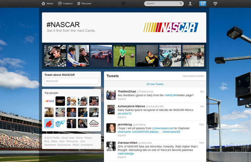 Twitter Brand Page Nascar